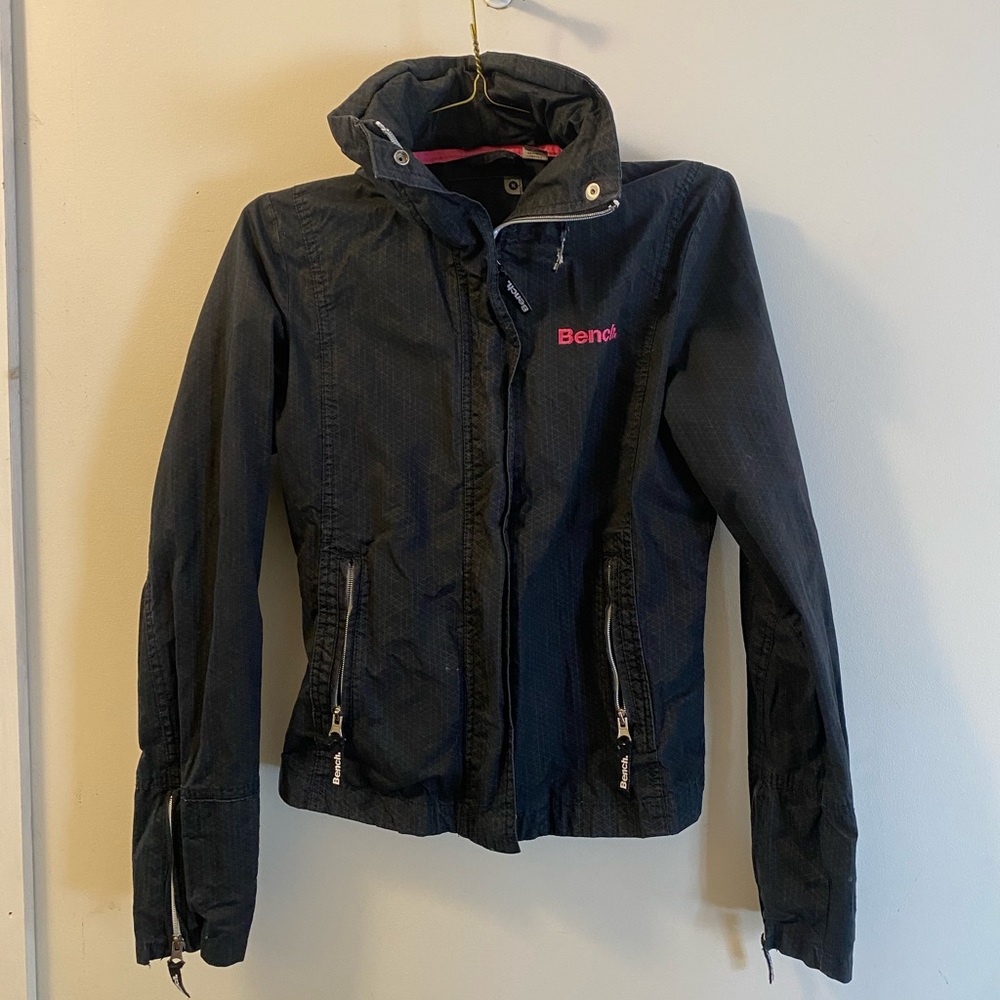 Bench Black Jacket with Subtle Pattern